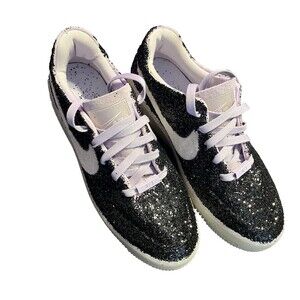 Air Force 1 Sage Low LX Women's 10 Violet Mist CUSTOME PAINTED WITH GLITTER NIB